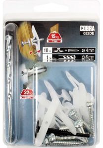 Nailontulppa Cobra Toggles S 6 x 26 mm 10 kpl