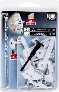 Nailontulppa Cobra Toggles M 6 x 28,25 mm 10 kpl