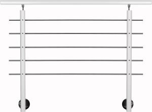 Kaidesarja Treba AG7 Alumiini Valkoinen Sivusta Asennus