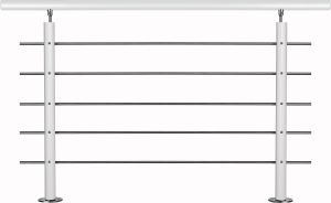 Kaidesarja Treba AG8 Alumiini Valkoinen Päältä Asennus