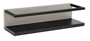 Kylpyhuonehylly BAUHAUS Jannik Antrasiitti/Harmaa puu 40 x 13 x 10,5 cm