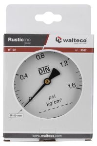 Painemittari Walteco RT-22 musta Ø 100 mm