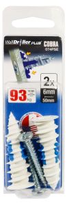 Kipsilevytulppa Cobra WallDriller Plus 6 mm 2 kpl