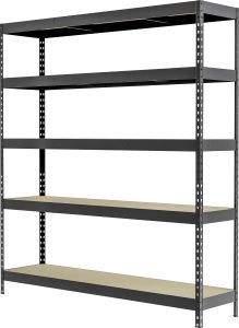 Varastohylly Regalux 5 hyllyä 180 x 160 x 40 cm Tummanharmaa