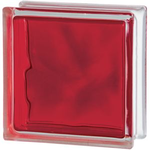 Lasitiili Seves Glassblock Brilly Wave Punainen 19 x 19 x 8 cm