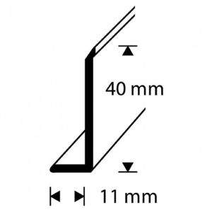 Jalkalista Dione PVC Musta 40 mm