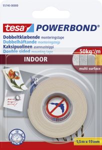Asennusteippi Tesa Powerbond 2-puolinen  Indoor sisäkäyttöön 1,5 m x 19 mm
