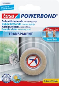 Asennusteippi Tesa PowerBond Läpinäkyvä 1,5 m x 19 mm
