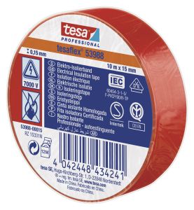 Eristysteippi Tesa Punainen 10 m x 15 mm