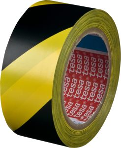 Varoitusteippi Tesa 33 m x 50 mm Kelta-musta
