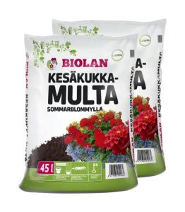 2 kpl Kesäkukkamulta Biolan 45 l