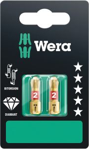 Wera Ruuvauskärki Diamant 851/1 BDC SB BIT 2 Kpl PH 2 X 25 mm