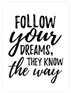 Painokuva Art Link Follow Your Dreams 30 x 40 cm