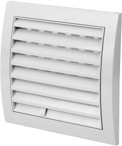 Tuuletusritilä Europlast Valkoinen 150 x 150 mm Säädettävä