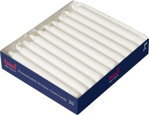 Kruunukynttilä Havi 20 cm 20 kpl valkoinen