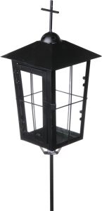 Hautalyhty metallivarrella 58 cm musta