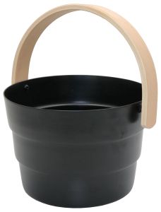 Saunasanko Saunia Pyörre musta/pyökki 6 l