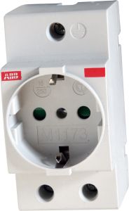 Pistorasia ABB M1173 DIN 35 mm IP20 Valkoinen