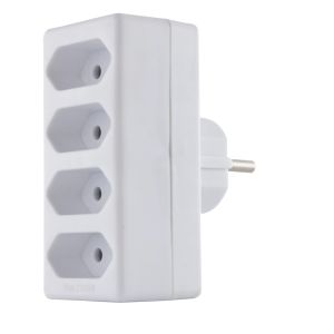 Jakaja Rev 4-Osainen Euro pistoke Valkoinen