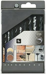 Poranteräsarja Craftomat puu tiili metalli 9-osainen