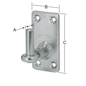Säädettävä saranatappi 100 x 50 x 13 mm sinkitty