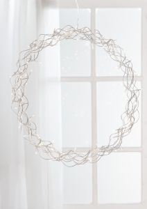 LED-kranssi Airam Lily hopea Ø 45 cm IP20