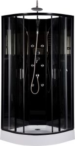 Suihkukaappi Harma Black Onyx 85 x 85 cm