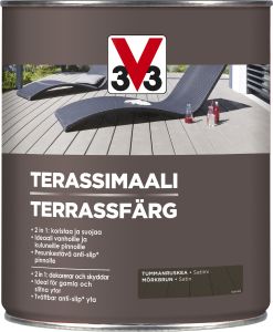 Terassimaali V33 Tummanruskea 2,5 L