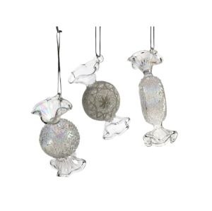 Joulukoriste lasikarkki 9 cm kirkas lajitelma