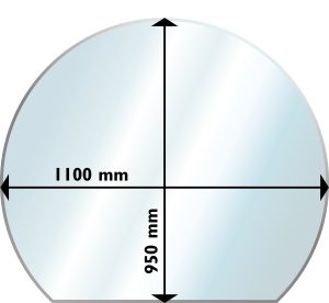 Suojalevy Lattialle Aduro Lasi Pyöreä 1100 x 950 mm