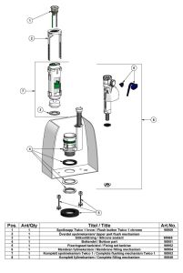 WC-istuimen tiiviste Svedbergs 98952 huuhtelumekanismiin Geberit Twico 1