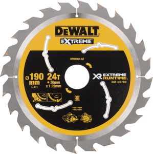 Pyörösahanterä DeWalt Extreme Runtime DT99562 190 x 30 mm 24T