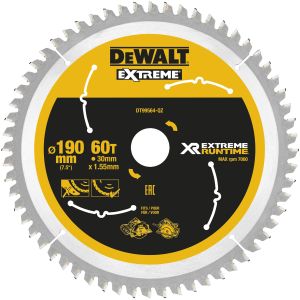 Pyörösahanterä DeWalt Extreme Runtime DT99564 190 x 30 mm 60T