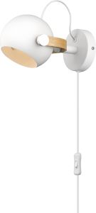 Seinävalaisin Halotech D.C Valkoinen/tammi Ø12 cm