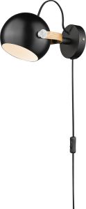 Seinävalaisin Halotech D.C Musta/tammi Ø12 cm