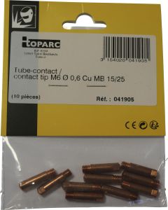 Kosketusputki Toparc M6 0,6 mm 150 A 10 kpl