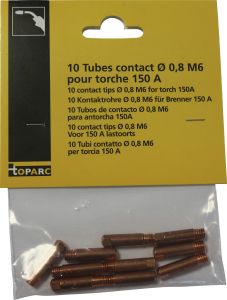 Kosketusputki Toparc 0,8 mm M6 150 A 10 kpl