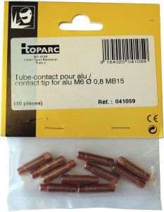 Kosketusputki Toparc 0,8 mm M6 300 A 10 kpl