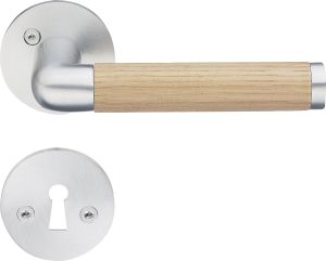 Väliovenpainike Beslagsboden Design B863KMN  Mattaharjattu kromi Tammikahva