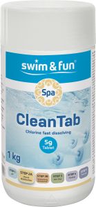 Puhdistustabletti Swim&Fun Spa Clean Tab 5g 1 kg