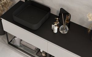 Pesulataan työtaso Camargue Skärgård IQ 159,1 cm Musta