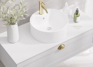 Pesualtaan työtaso Camargue Skärgård IQ 199,1 cm Valkoinen/kahdella aukolla