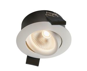LED-alasvalo Airam Compact Tilt IP44 5W/830 36D DIM WH