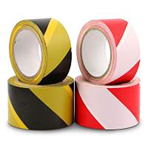 Varoitusteippirulla punavalkoinen 66 m Keltamusta