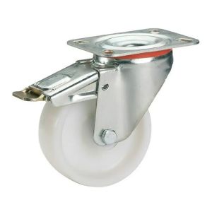Kuljetuspyörä Jarrulla Ø 125 mm Valkoinen