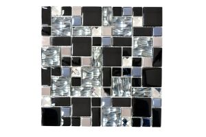 Mosaiikki Crystal Steel Mix-musta-lasi