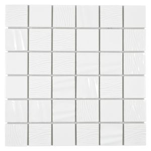 Mosaiikkilaatta Fliesen Quadrat valkoinen 29,5 x 29,5 cm