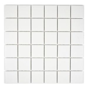 Mosaiikkilaatta Fliesen Quadrat Uni valkoinen 29,8 x 29,8 cm
