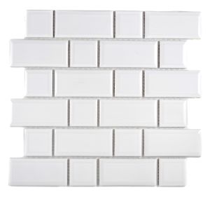 Mosaiikkilaatta Fliesen Metro Uni valkoinen 29,4 x 29,1 cm