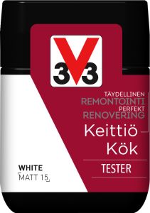Kalustemaali Keittiö V33 Mattavalkoinen 75 ml Testeri